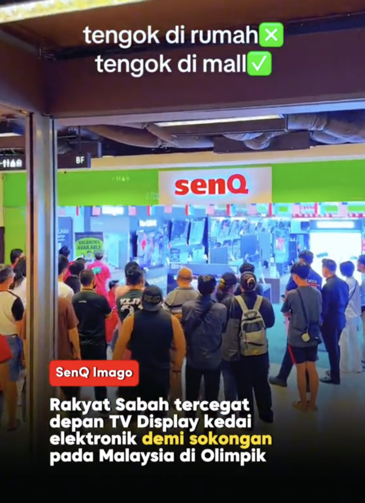 Semangat Olimpik, Rakyat Sabah Tonton Badminton Di Luar Kedai Elektronik Raih Pujian Netizen